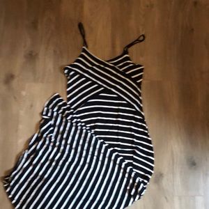 Mossimo Black and White Striped Maxi Dress